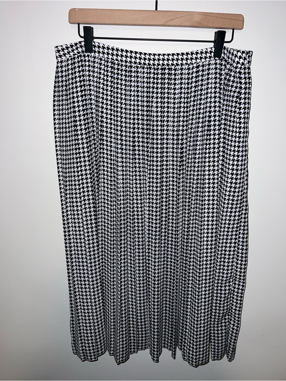 J. Crew Black & White Houndstooth Midi Skirt Fully Lined Back Zipper